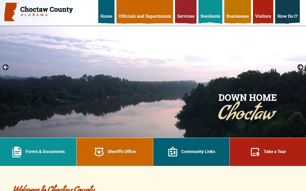 Captured official Choctaw County government home page